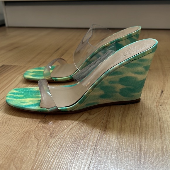 MNZ olympia wedge aqua leopard style. Rare find - Picture 3 of 4